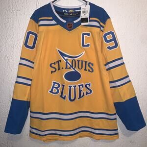 Ryan O’Reilly #90 St. Louis Blues Reverse Retro NHL Hockey Jersey Yellow 50